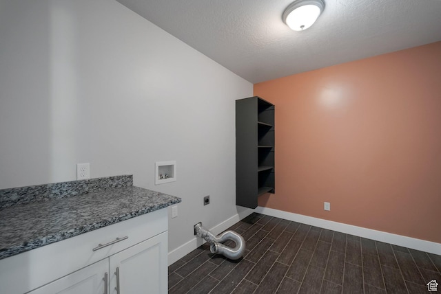 2185 W Crestview Dr, Lehi, UT 84043 - washroom featuring hookup for an electric dryer, hookup for a washing machine, cabinet space, baseboards, and wood tiled floors
