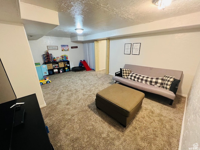 1305 S 1410 E, Provo, UT 84606 - living room featuring carpet floors and a textured ceiling