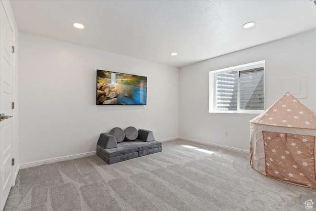 1252 W Cinch Way S, Bluffdale, UT 84065 - living area featuring carpet flooring, recessed lighting, and baseboards