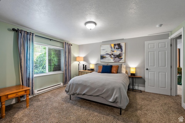 8149 S 2425 E, South Weber, UT 84405 - bedroom with baseboard heating, carpet, and a textured ceiling