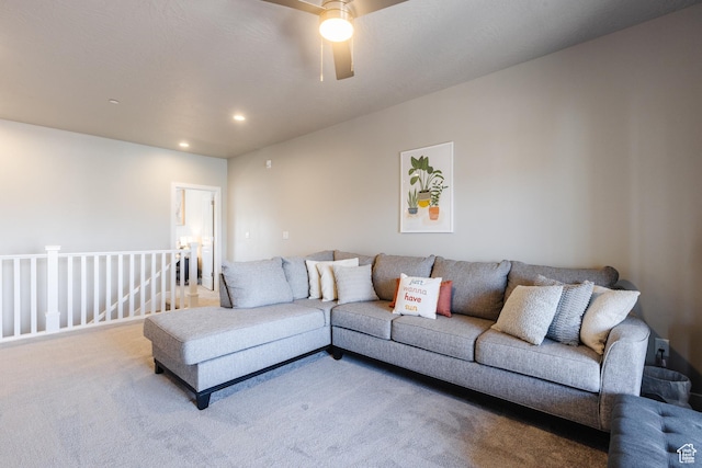 266 N 2020 W # 74, Hurricane, UT 84737 - carpeted living area with ceiling fan and recessed lighting