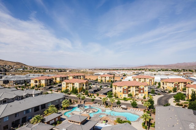 266 N 2020 W # 74, Hurricane, UT 84737 - aerial view of residential area with a pool and a mountainous background