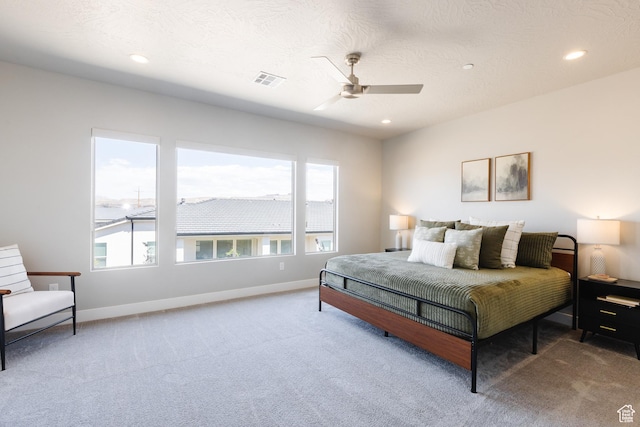 266 N 2020 W # 74, Hurricane, UT 84737 - bedroom featuring carpet flooring, baseboards, recessed lighting, and ceiling fan