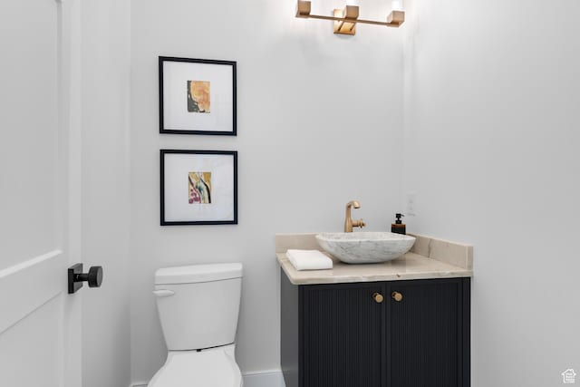 3851 W Box Elder Cir, Alpine, UT 84004 - bathroom featuring toilet, vanity, and baseboards