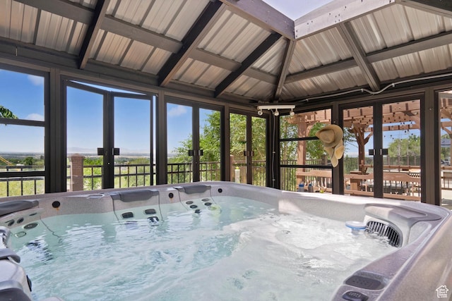 4715 S 1500 E, Ogden, UT 84403 - sunroom featuring a hot tub and french doors