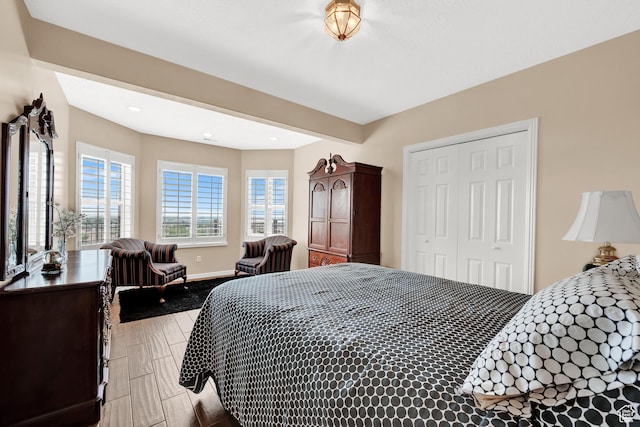 4715 S 1500 E, Ogden, UT 84403 - bedroom with recessed lighting, baseboards, wood finished floors, and a closet