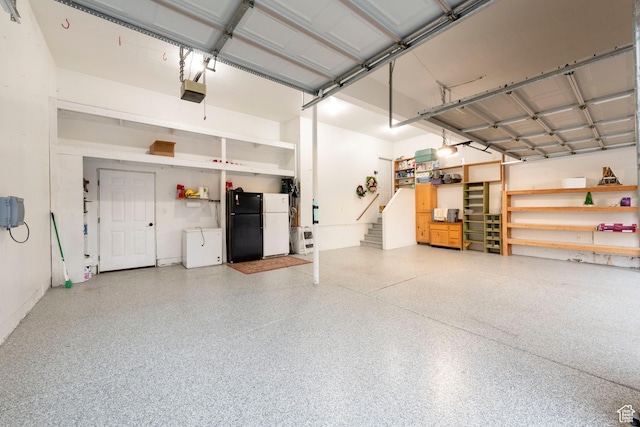 13279 S Berry Ln, Draper, UT 84020 - garage featuring freestanding refrigerator and a garage door opener