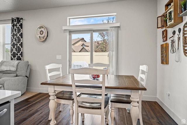 4488 S Haven Creek Rd W Unit 25D, West Haven, UT 84401 - dining space featuring dark wood-style floors and baseboards
