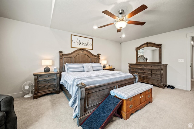 4488 S Haven Creek Rd W Unit 25D, West Haven, UT 84401 - bedroom featuring light carpet, baseboards, and ceiling fan