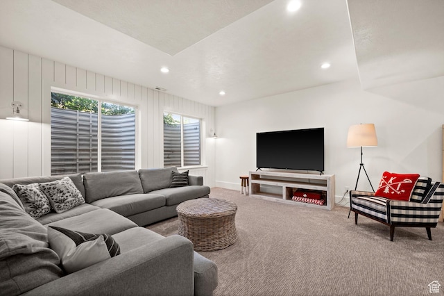 12387 Timberline Dr Unit 53, Highland, UT 84003 - carpeted living room featuring recessed lighting and baseboards