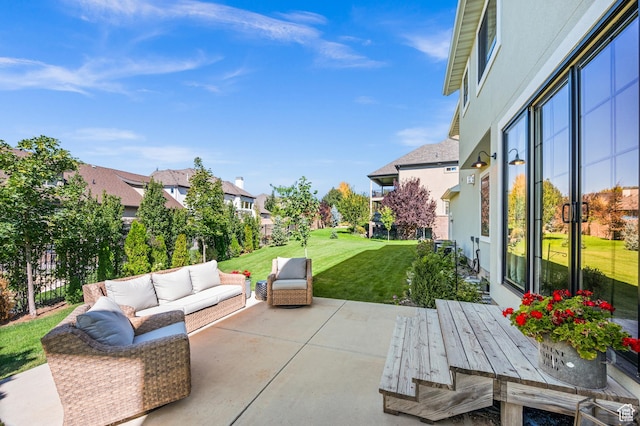 12387 Timberline Dr Unit 53, Highland, UT 84003 - view of patio with an outdoor living space and a residential view