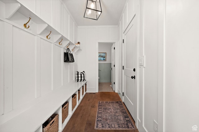 12387 Timberline Dr Unit 53, Highland, UT 84003 - mudroom featuring dark wood-style flooring and a decorative wall