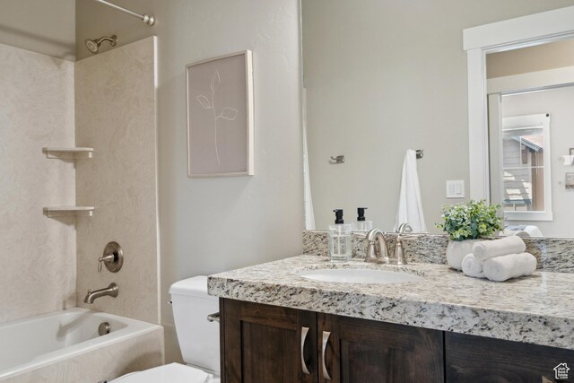 13609 N Hill Climb Ln, Kamas, UT 84036 - full bathroom featuring toilet, shower / bathtub combination, and vanity