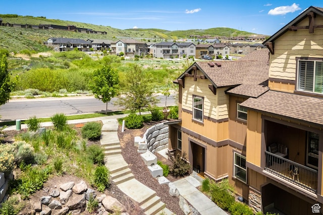 13609 N Hill Climb Ln, Kamas, UT 84036 - view of side of property with roof with shingles, a residential view, and a mountain view