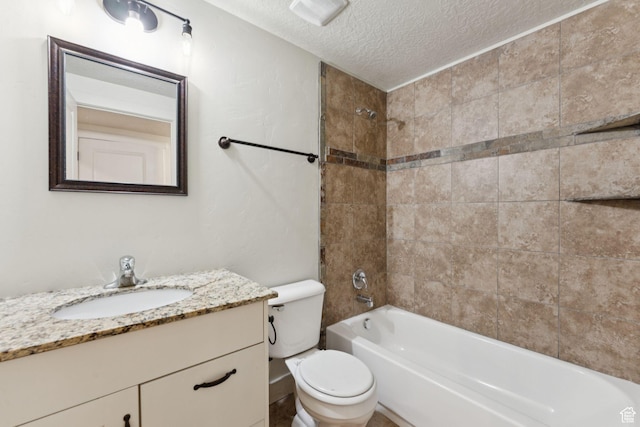 301 E Salem Park Cir, Salem, UT 84653 - full bath with toilet, a textured ceiling, vanity, and shower / bathtub combination