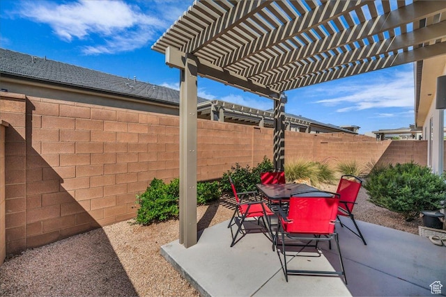 1210 W Ledgerwood Dr, St George, UT 84790 - fenced backyard with outdoor dining space, a pergola, and a patio