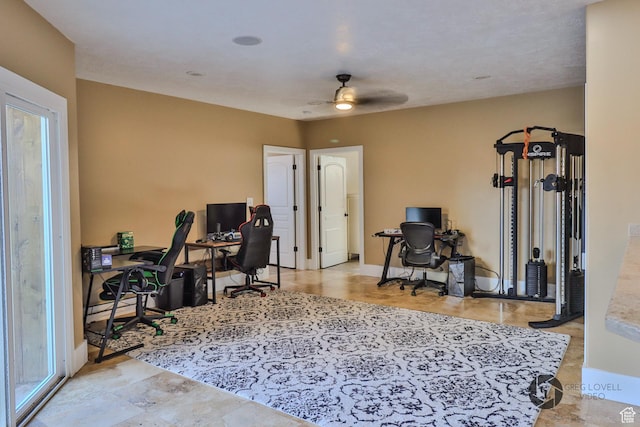 692 E 5020 N, Enoch, UT 84721 - office area featuring ceiling fan and baseboards