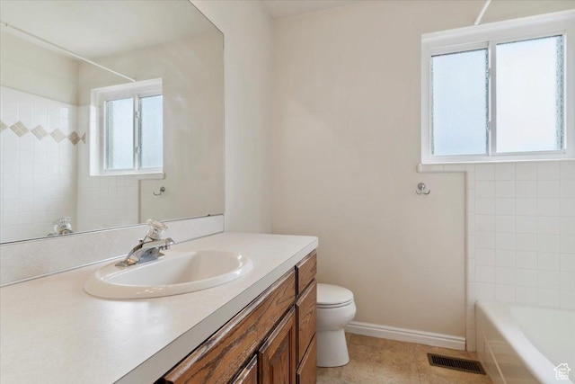 497 E 3525 N, North Ogden, UT 84414 - full bathroom with toilet, vanity, tile patterned floors, and baseboards