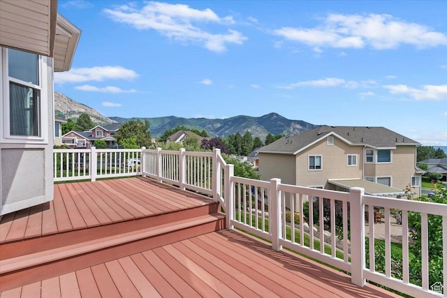 497 E 3525 N, North Ogden, UT 84414 - wooden deck featuring a mountain view and a residential view