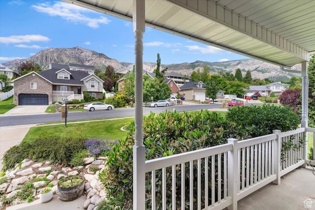 497 E 3525 N, North Ogden, UT 84414 - view of patio featuring a residential view and a mountain view