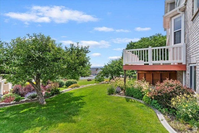 497 E 3525 N, North Ogden, UT 84414 - view of grassy yard featuring a deck