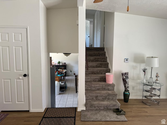 1102 W 860 N, Provo, UT 84604 - stairs with wood finished floors and ceiling fan