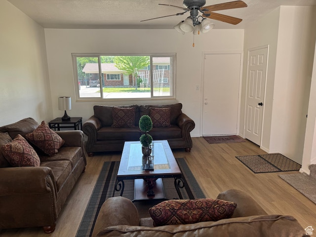 1102 W 860 N, Provo, UT 84604 - living area featuring wood finished floors and ceiling fan