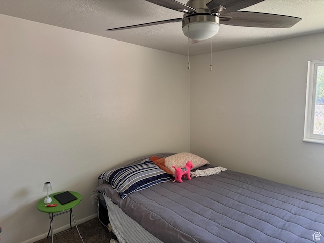1102 W 860 N, Provo, UT 84604 - carpeted bedroom featuring ceiling fan and a textured ceiling