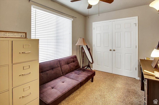 2118 W Foxwood St, West Haven, UT 84401 - sitting room with a ceiling fan and light carpet