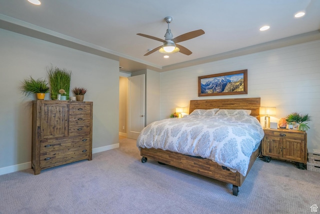 2573 S 3160 E, St George, UT 84790 - bedroom with carpet, recessed lighting, a ceiling fan, and baseboards
