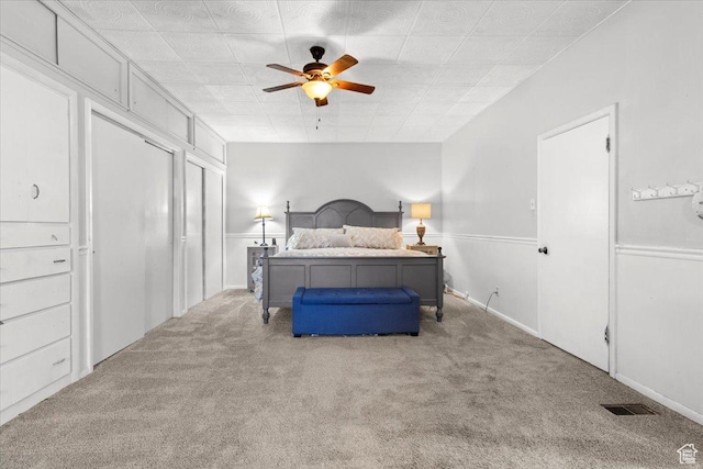 125 W 300 S, Ephraim, UT 84627 - carpeted bedroom featuring a ceiling fan