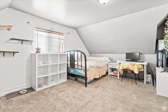 125 W 300 S, Ephraim, UT 84627 - carpeted bedroom with vaulted ceiling