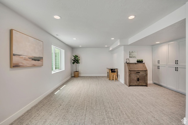 207 S Summer Breeze Ln, Layton, UT 84041 - below grade area featuring recessed lighting, light colored carpet, and baseboards