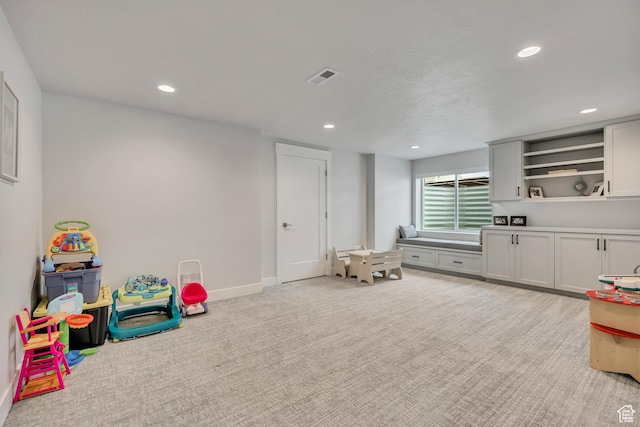 207 S Summer Breeze Ln, Layton, UT 84041 - game room with recessed lighting, light carpet, and baseboards