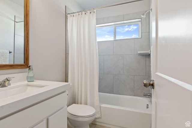 4827 N Sage Dr, Eagle Mountain, UT 84005 - full bath with vanity, shower / bath combo with shower curtain, and toilet