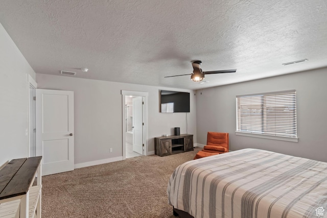 4827 N Sage Dr, Eagle Mountain, UT 84005 - bedroom featuring a textured ceiling, carpet, baseboards, and a ceiling fan