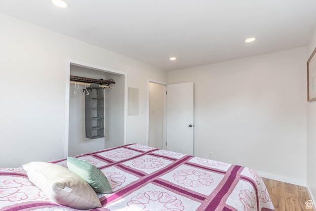 425 W 600 N, Orem, UT 84057 - bedroom featuring light wood-style floors, recessed lighting, baseboards, and a closet