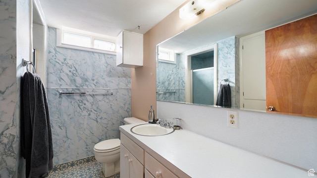 143 E 100 N, Gunnison, UT 84634 - full bathroom with vanity, toilet, and an enclosed shower