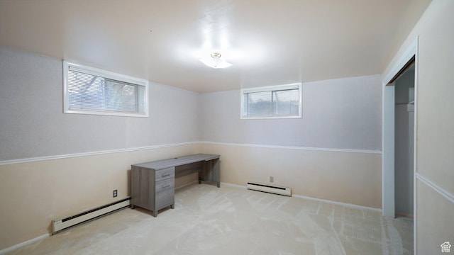 143 E 100 N, Gunnison, UT 84634 - unfurnished office with a baseboard heating unit, carpet floors, and baseboards