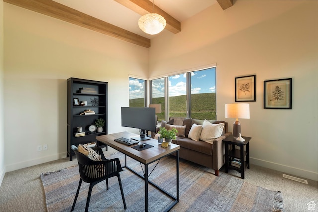 6650 Golden Bear Loop, Park City, UT 84098 - carpeted office with beamed ceiling and baseboards