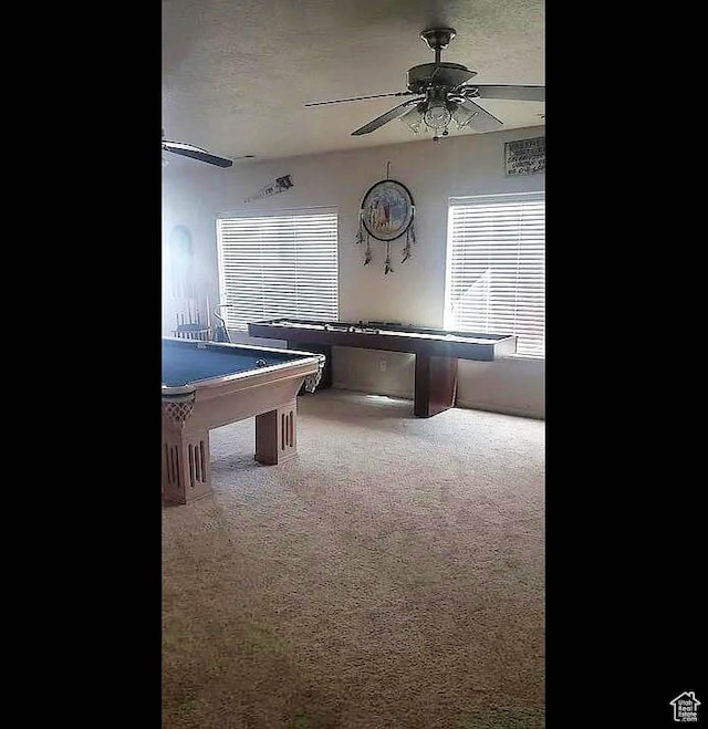 1559 S 2950 W, Vernal, UT 84078 - rec room featuring ceiling fan, carpet flooring, and billiards
