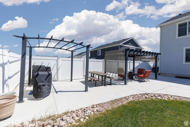 7709 N Seabiscuit Rd, Eagle Mountain, UT 84005 - fenced backyard with a pergola and a patio