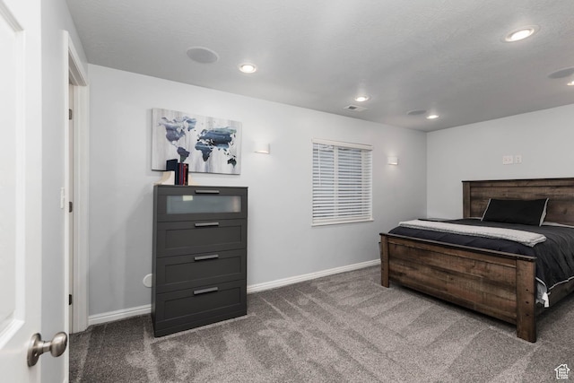 7709 N Seabiscuit Rd, Eagle Mountain, UT 84005 - bedroom featuring dark colored carpet, baseboards, and recessed lighting