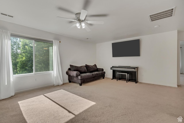 856 S 1580 W, Lehi, UT 84043 - living area featuring carpet flooring, a ceiling fan, plenty of natural light, and baseboards