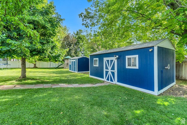 856 S 1580 W, Lehi, UT 84043 - view of shed featuring a trampoline and a playground