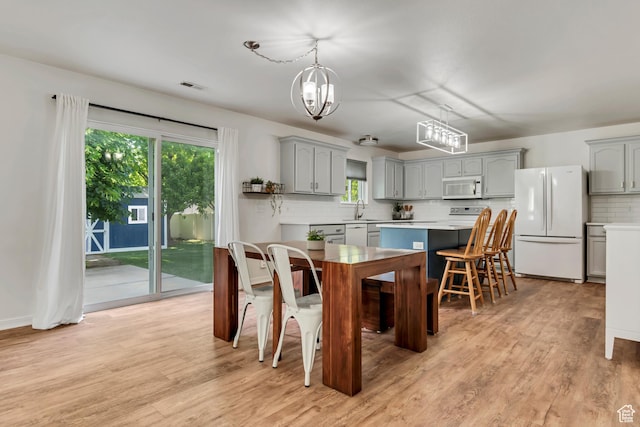 856 S 1580 W, Lehi, UT 84043 - kitchen featuring white appliances, gray cabinets, a sink, and backsplash