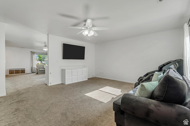 856 S 1580 W, Lehi, UT 84043 - carpeted living area with a ceiling fan and baseboards