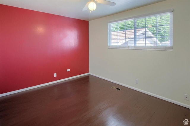 3600 S 6580 W, West Valley City, UT 84128 - spare room featuring baseboards, ceiling fan, and wood finished floors