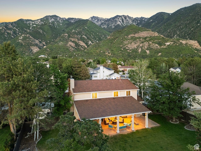 11496 S Rockhampton Dr E, Sandy, UT 84092 - aerial view at dusk of a mountain view