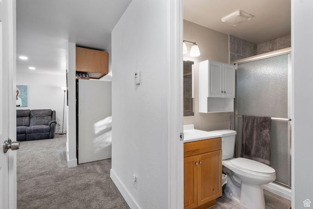 480 S 1160 W, Orem, UT 84058 - bathroom with vanity, a shower stall, toilet, and baseboards